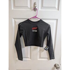 Civil Regime Harley Quinn Long Sleeve Crop Top Checkered Women's - Size S